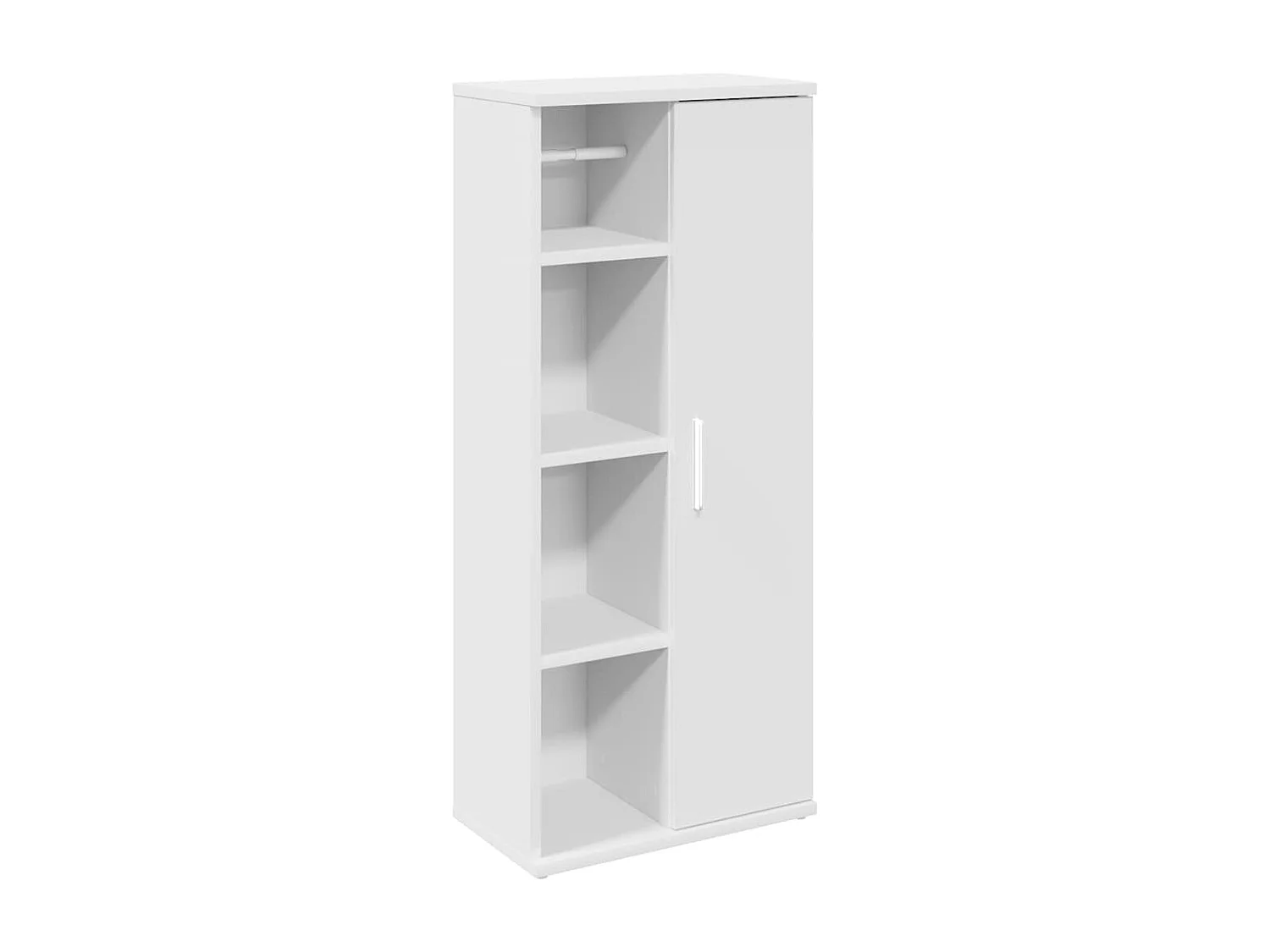 Badkamerkast met rolhouder 39x22x90 cm wit