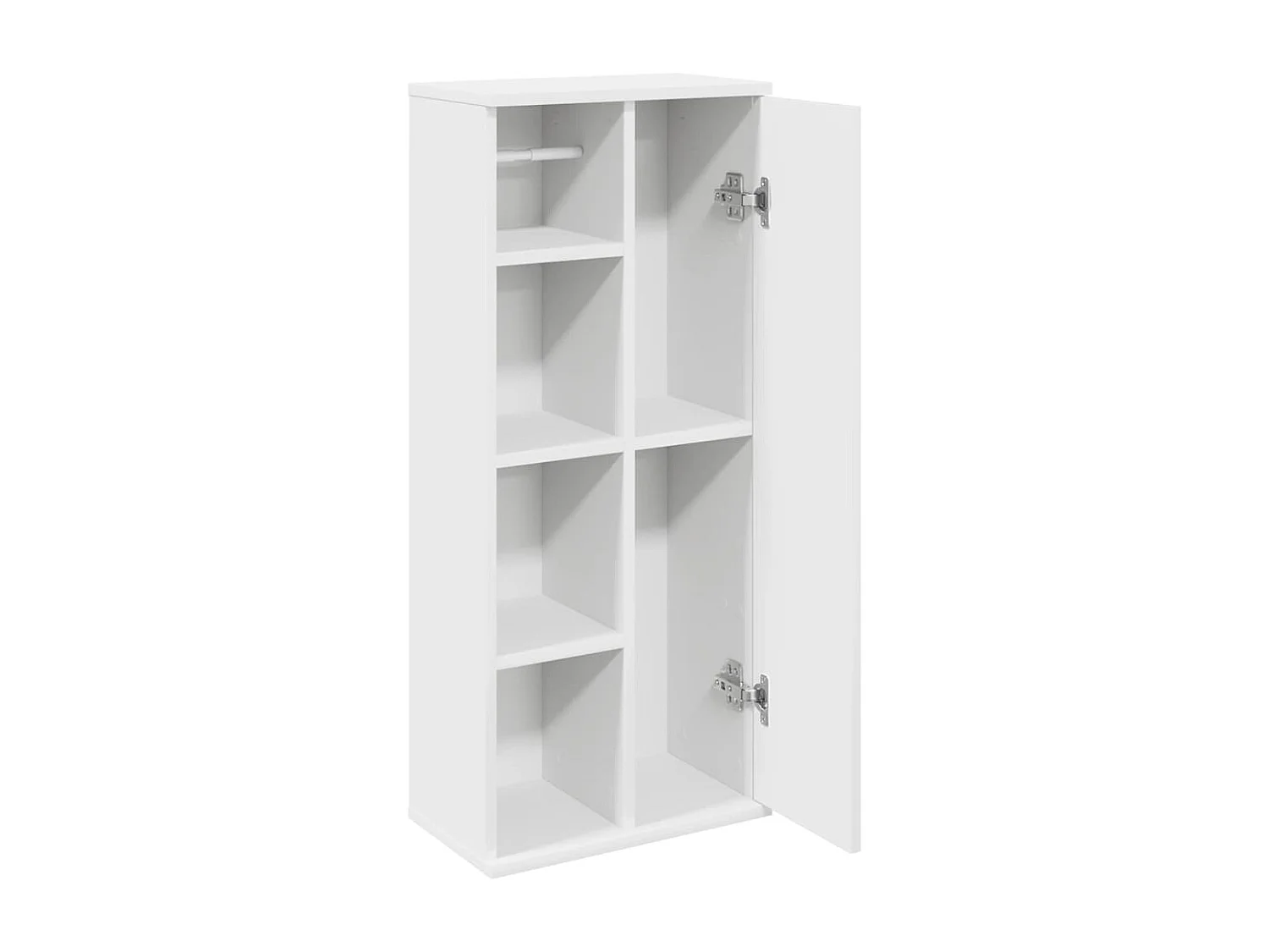 Badkamerkast met rolhouder 39x22x90 cm wit
