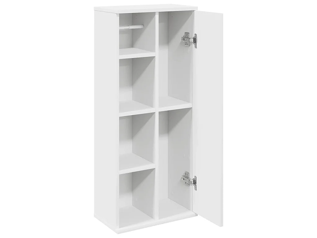 Badezimmerschrank mit Rollenhalter Weiß 39x22x90 cm