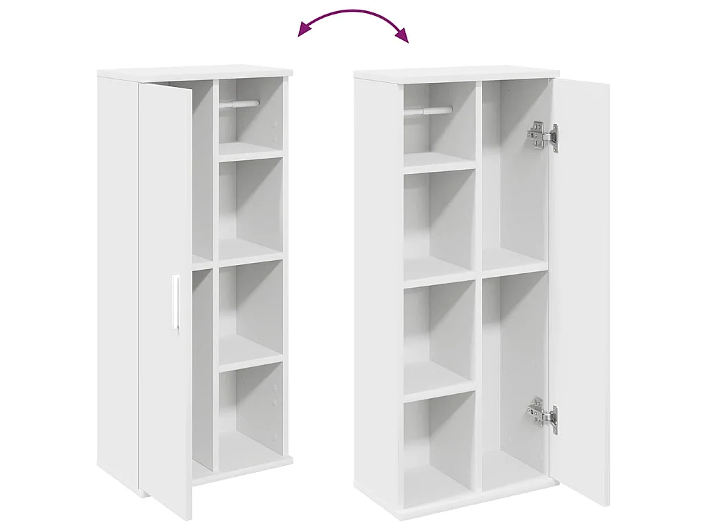 Badezimmerschrank mit Rollenhalter Weiß 39x22x90 cm