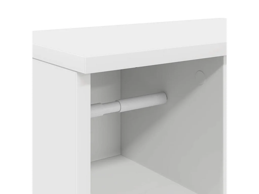 Badezimmerschrank mit Rollenhalter Weiß 39x22x90 cm
