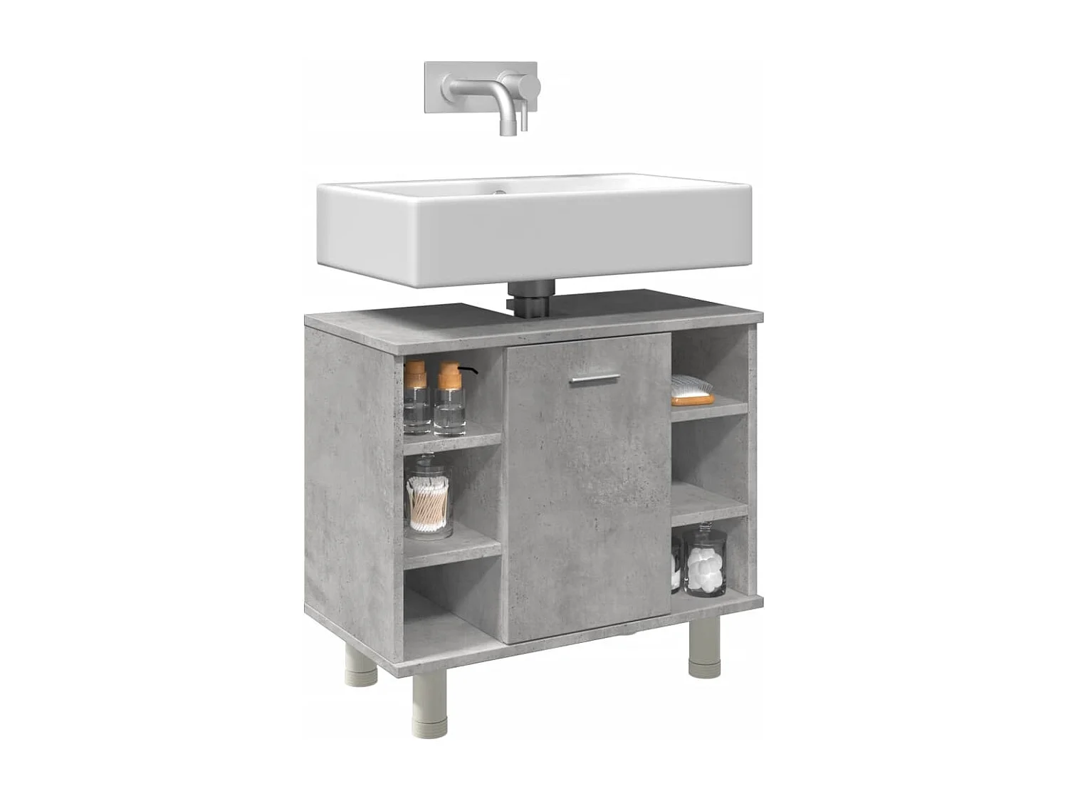 Mobile da Bagno Grigio Cemento 60x32x53,5 cm Legno Multistrato