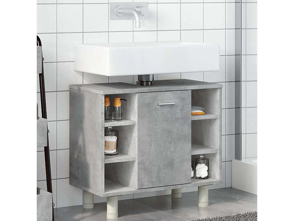 Mobile da Bagno Grigio Cemento 60x32x53,5 cm Legno Multistrato