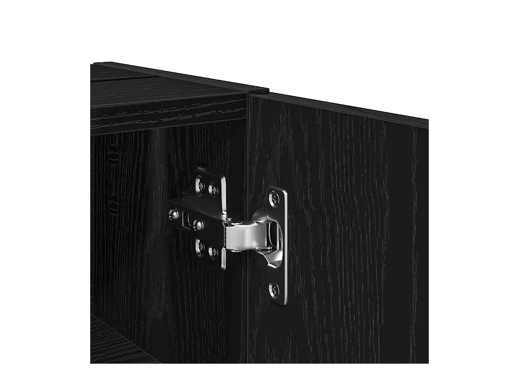 Meuble de salle de bain avec porte-rouleau noir 20,5x22x72 cm