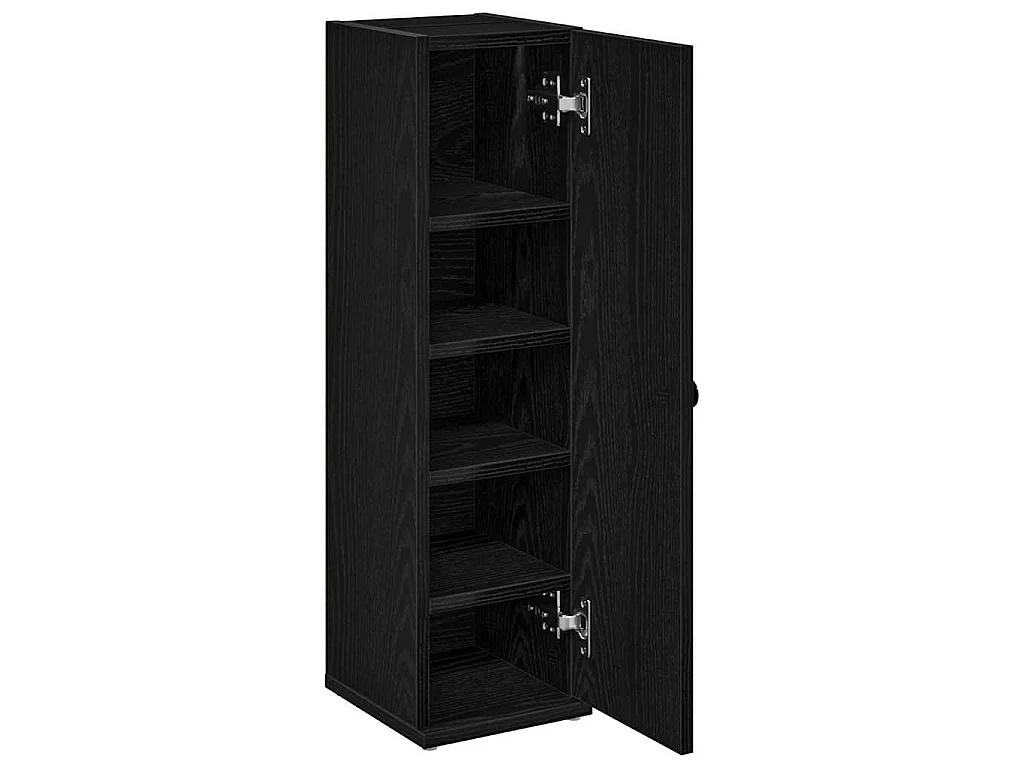 Mobile da Bagno con Portarotolo Nero 20,5x22x72 cm