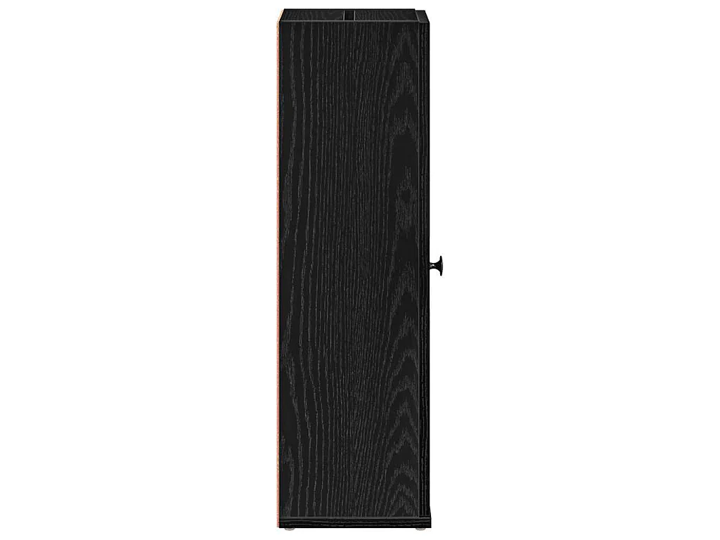 Meuble de salle de bain avec porte-rouleau noir 20,5x22x72 cm