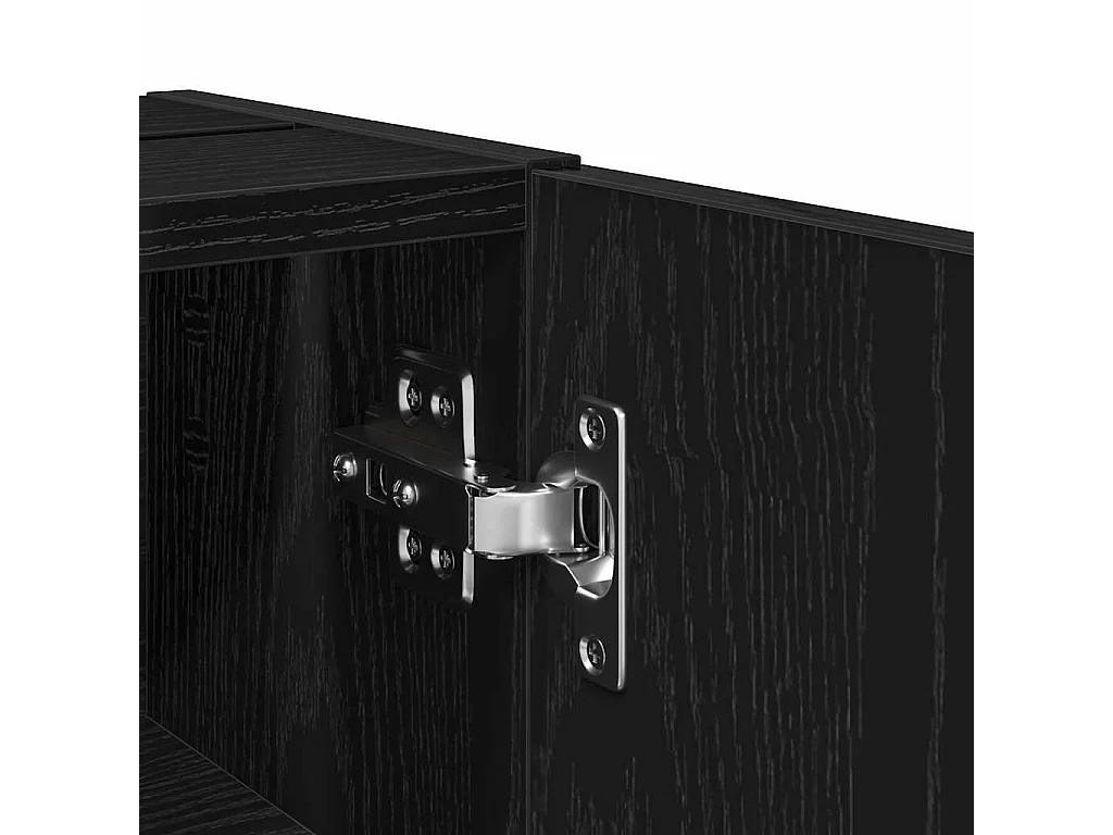 Meuble de salle de bain avec porte-rouleau noir 20,5x22x72 cm