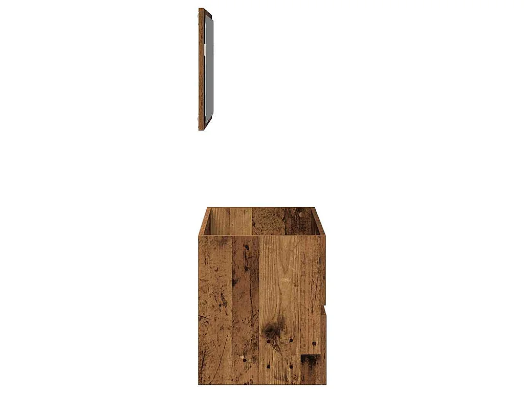 Armoire de salle de bain et miroir vieux bois bois d'ingénierie