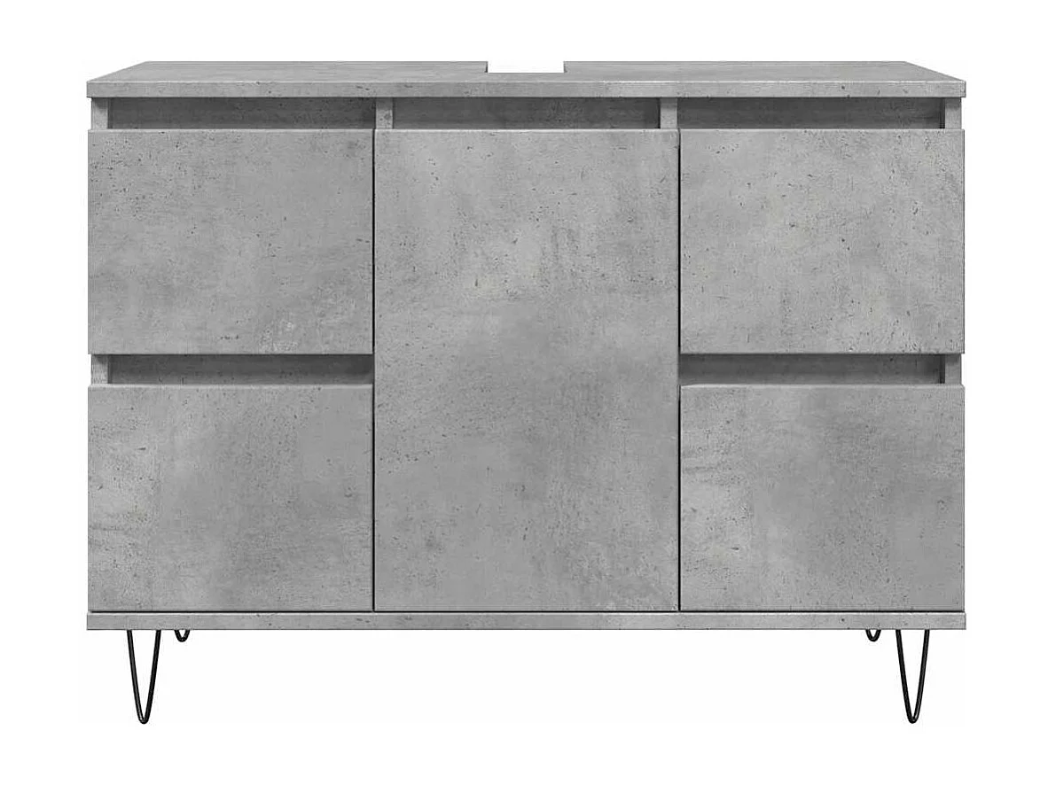 Mueble de baño madera de ingeniería gris hormigón 80x33x60 cm