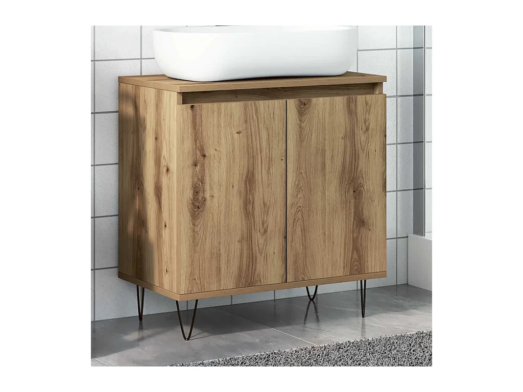 Armoire de salle de bain chêne artisanal 58x33x60 cm