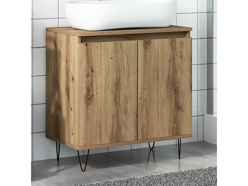 Armario de baño madera de ingeniería roble artisan 58x33x60 cm