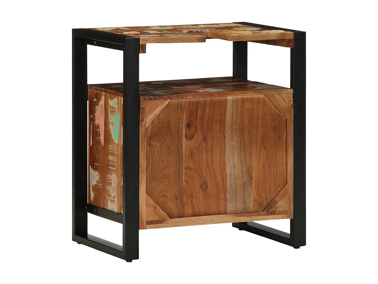 Armário pia do banheiro 55x35x60 cm madeira maciça recuperada