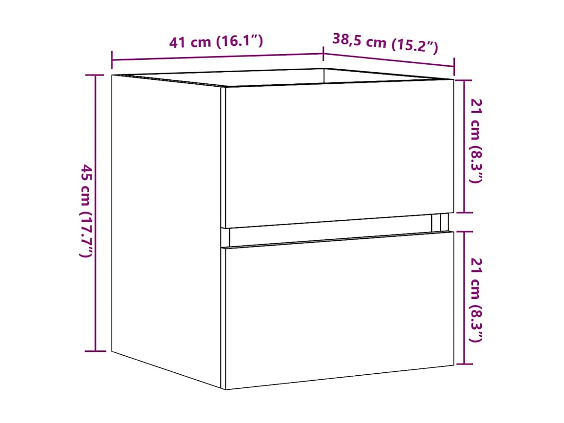 Armoire d'évier Chêne sonoma 41x38,5x45 cm Bois d’ingénierie