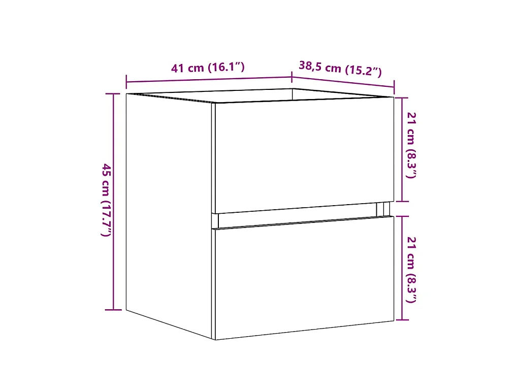 Armoire d'évier Chêne sonoma 41x38,5x45 cm Bois d’ingénierie