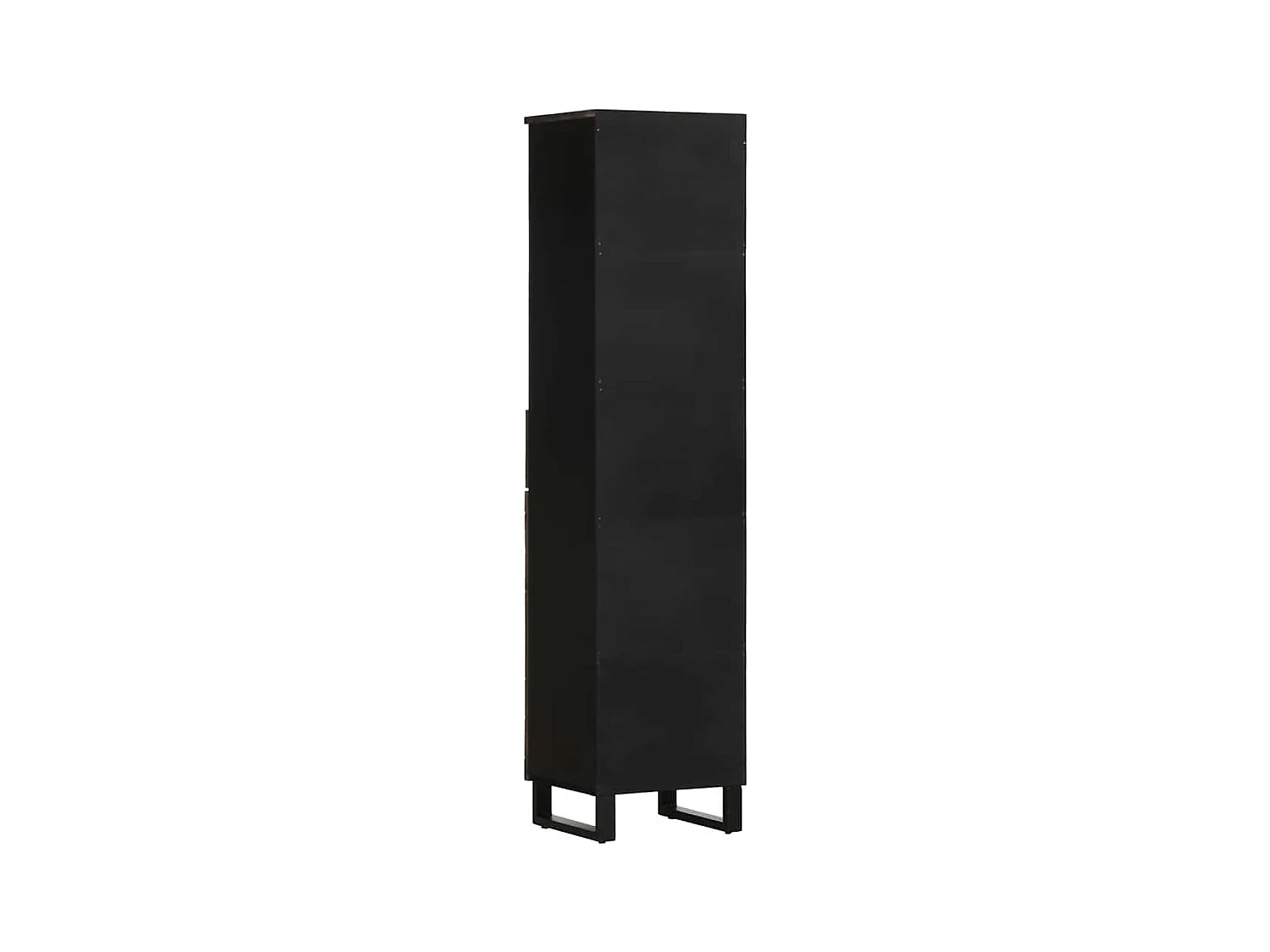 Armoire de salle de bain noir 38x33x160 cm bois massif manguier