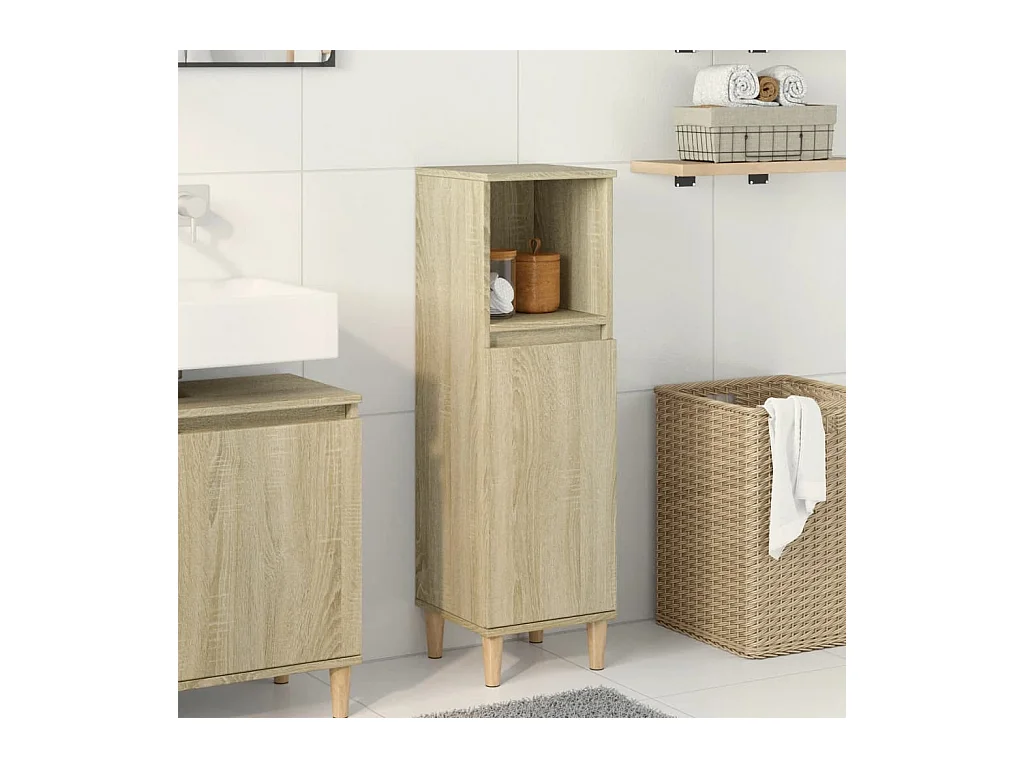 Armoire salle de bain chêne sonoma 30x30x100 cm
