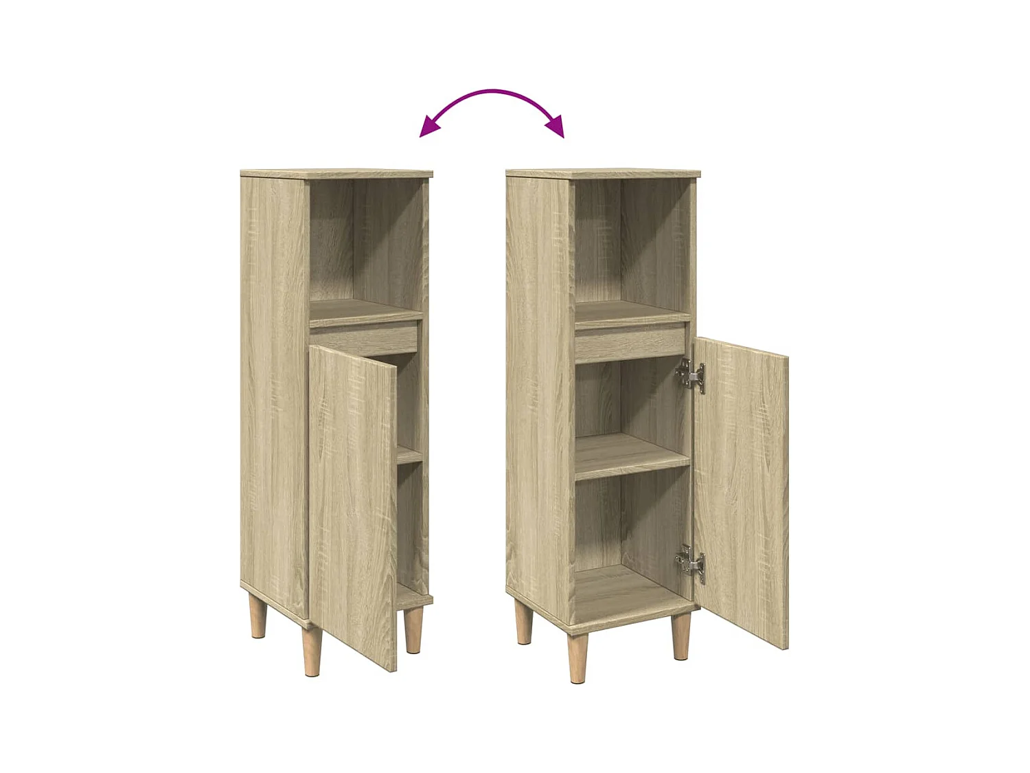 Armoire salle de bain chêne sonoma 30x30x100 cm