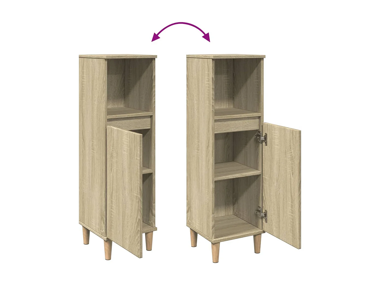 Armoire salle de bain chêne sonoma 30x30x100 cm