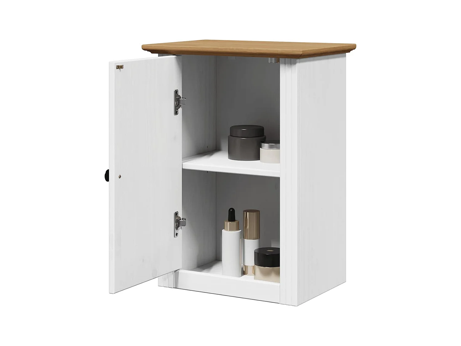 Armoire murale de salle de bain BODO blanc et marron 44x30x60cm