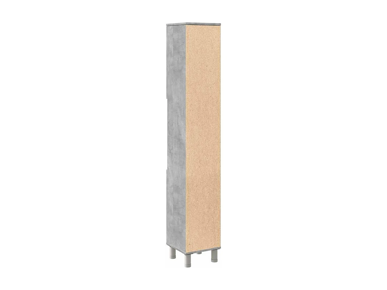 Badkamerkast 30x30x179 cm spaanplaat betongrijs