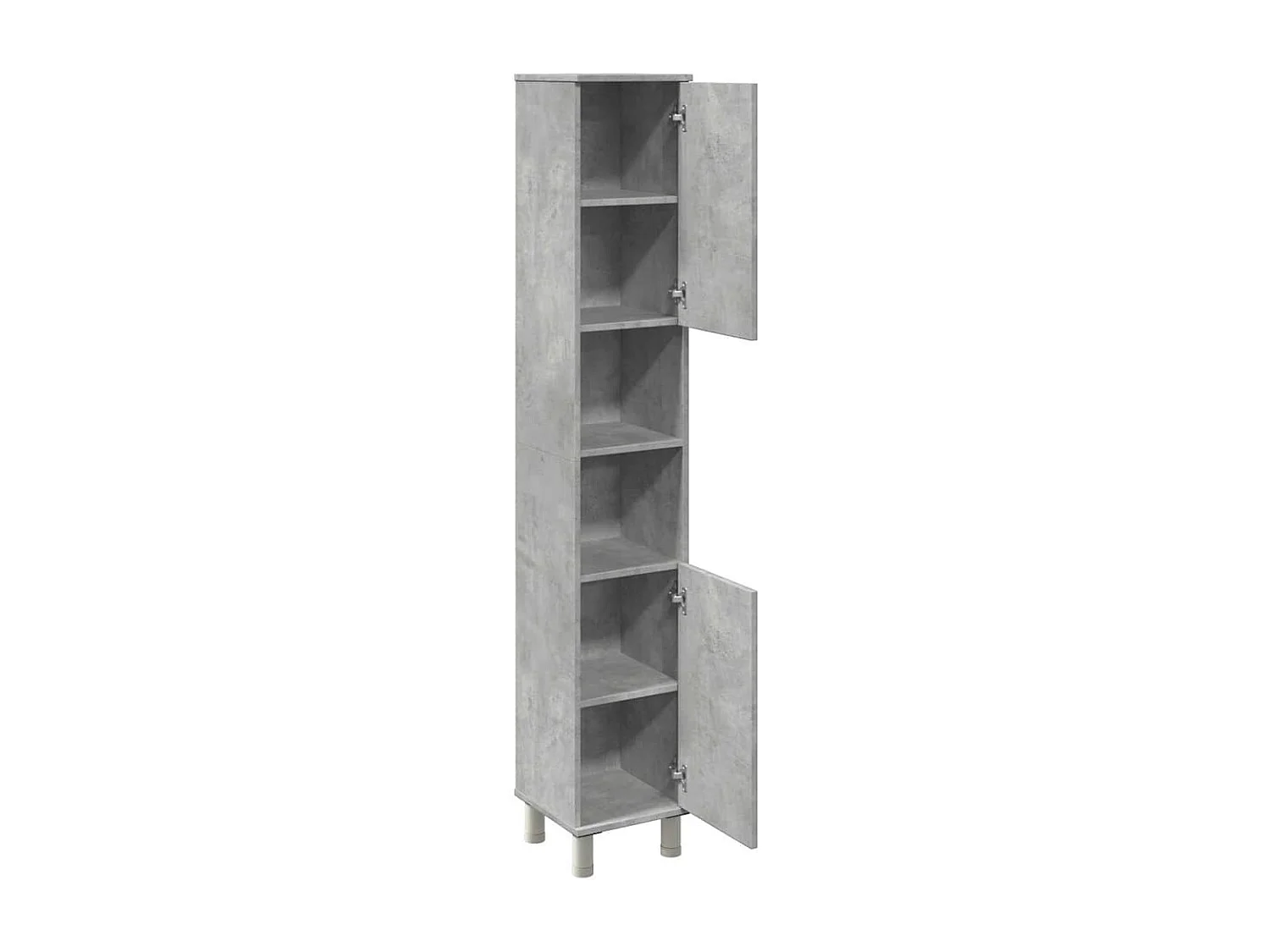 Badkamerkast 30x30x179 cm spaanplaat betongrijs