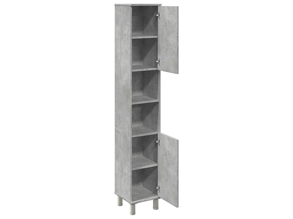 Armoire de salle de bain Gris béton 30x30x179 cm Aggloméré