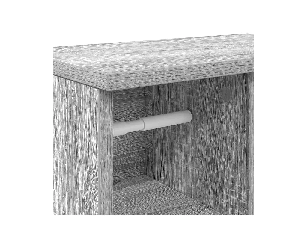 Meuble de salle de bain avec porte-rouleau sonoma gris