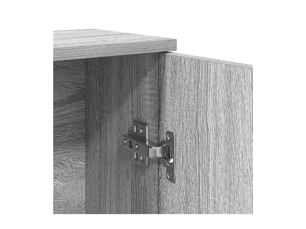 Meuble de salle de bain avec porte-rouleau sonoma gris