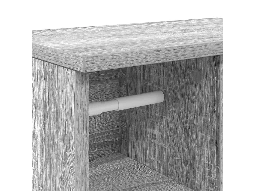 Badezimmerschrank mit Rollenhalter Grau Sonoma 39x22x90 cm