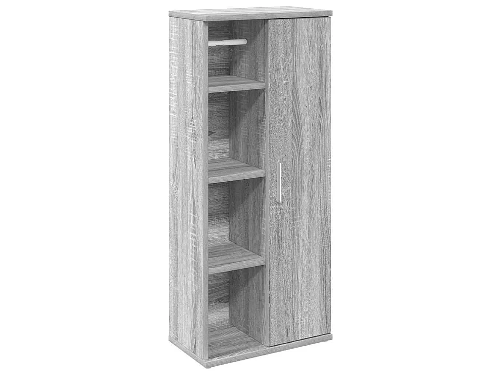 Mobile da Bagno con Portarotolo Grigio Sonoma 39x22x90 cm