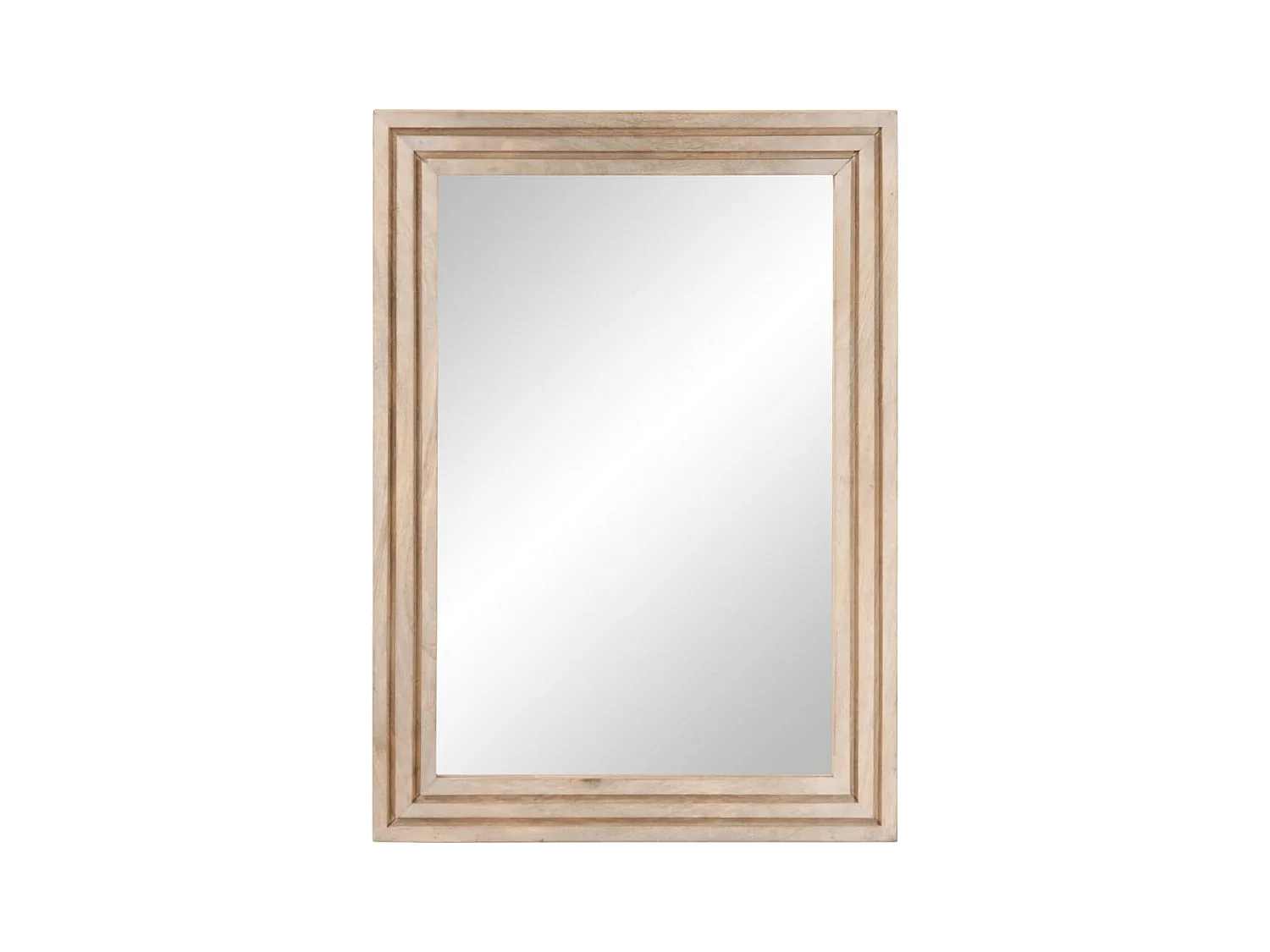 Specchio da Bagno 50x70 cm in Legno Massello di Mango e Vetro