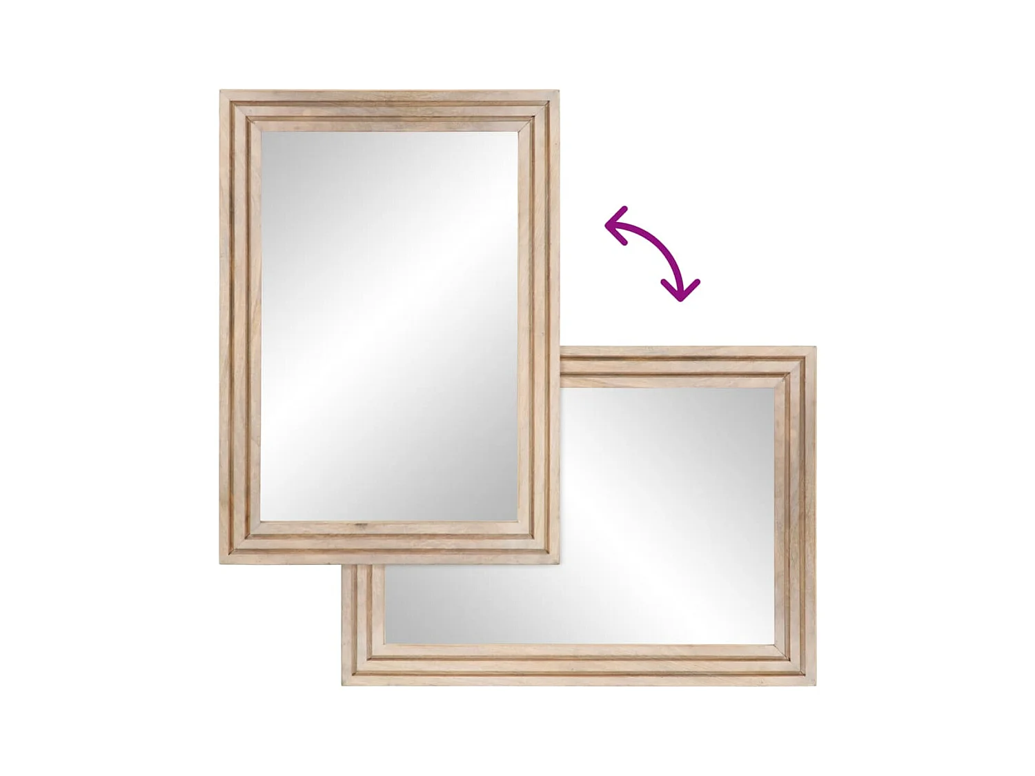 Specchio da Bagno 50x70 cm in Legno Massello di Mango e Vetro