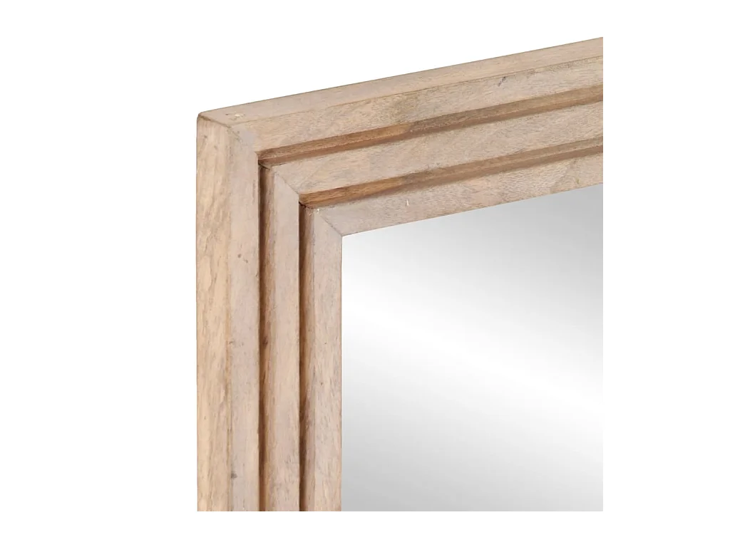 Specchio da Bagno 50x70 cm in Legno Massello di Mango e Vetro