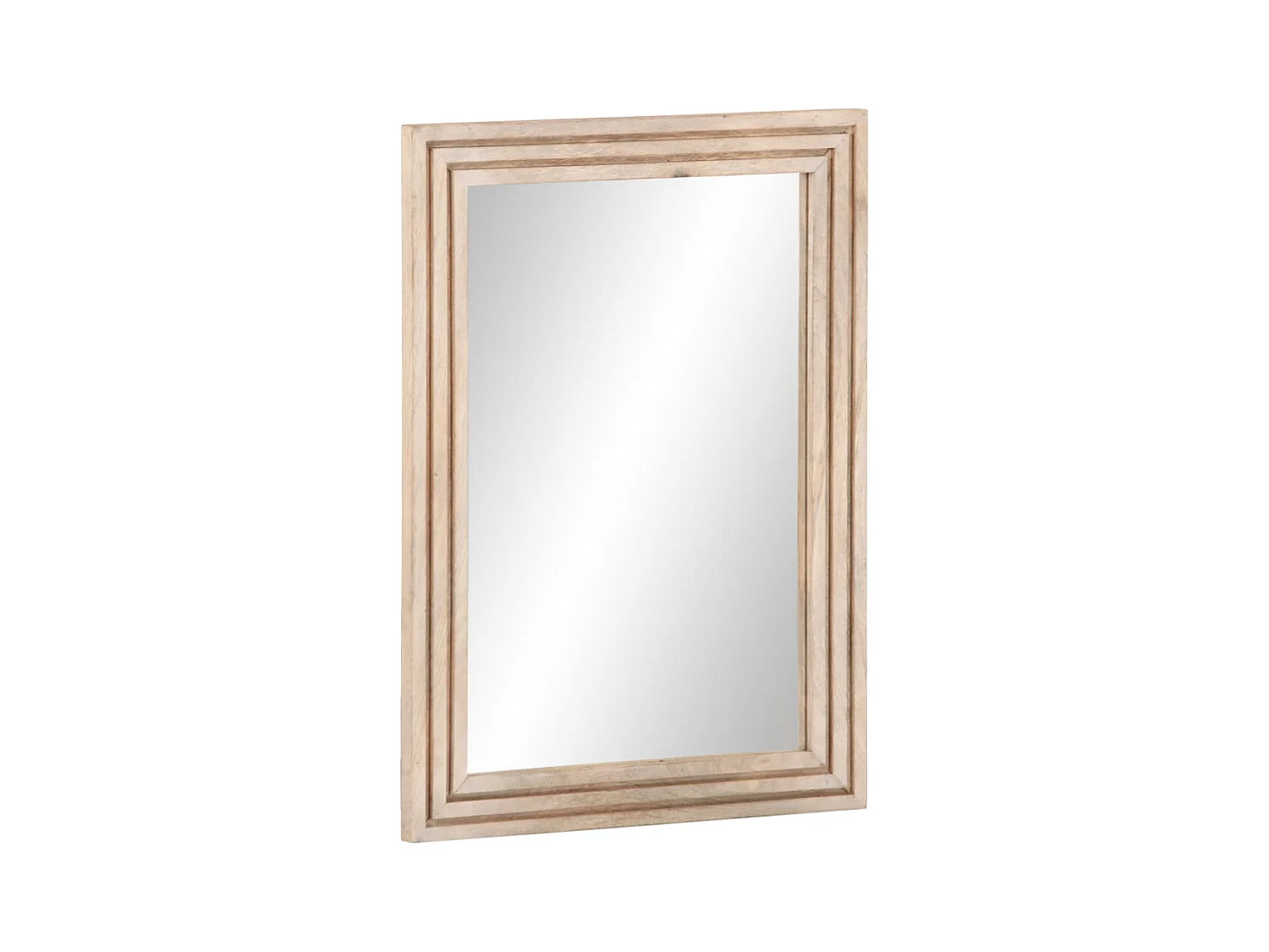 Miroir de bain 50x70 cm bois de manguier massif et verre