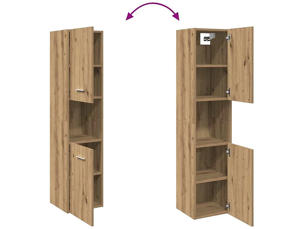 Mobile Pensile Bagno Rovere Artigianale 30x30x130cm Truciolato