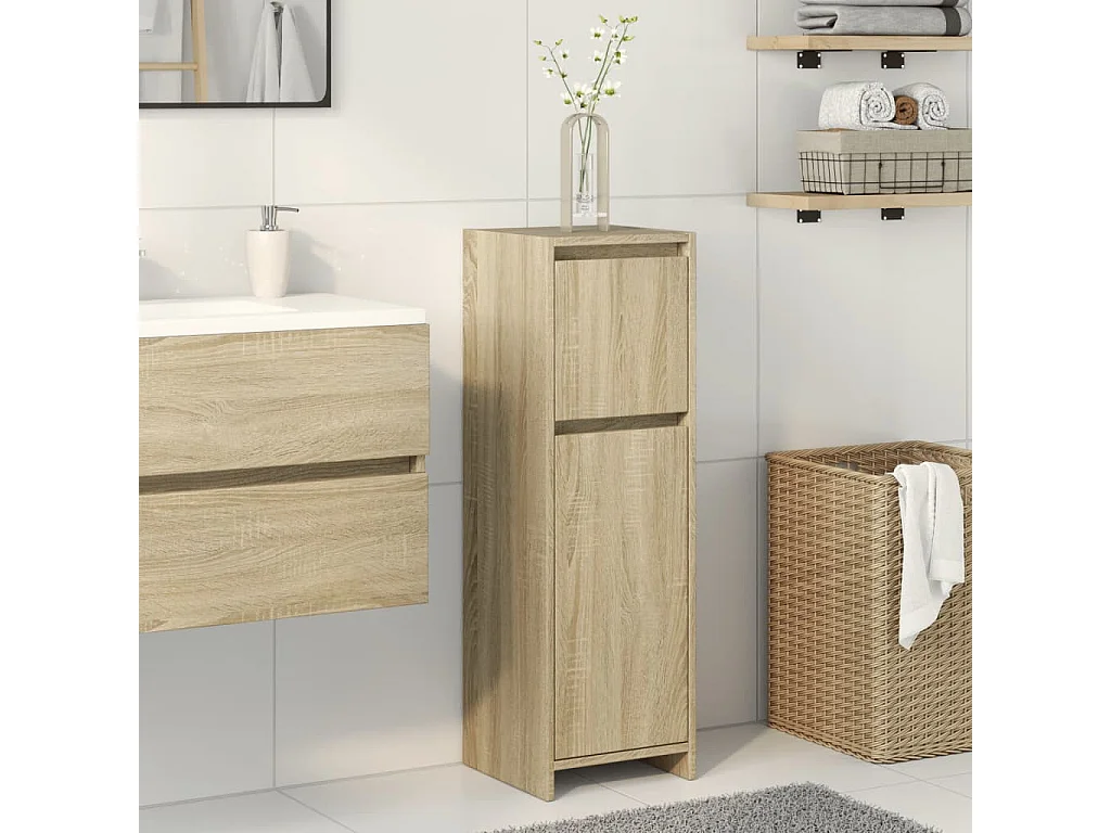 Armoire de salle de bain Chêne sonoma 30x30x95 cm Aggloméré