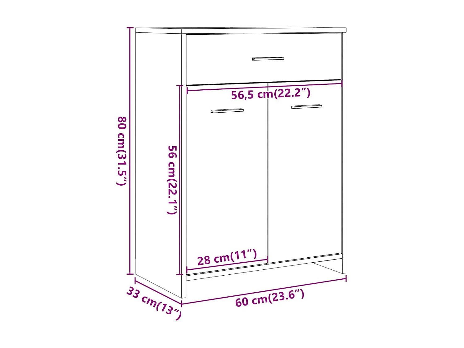 Armario de baño madera de ingeniería envejecida 60x33x80 cm