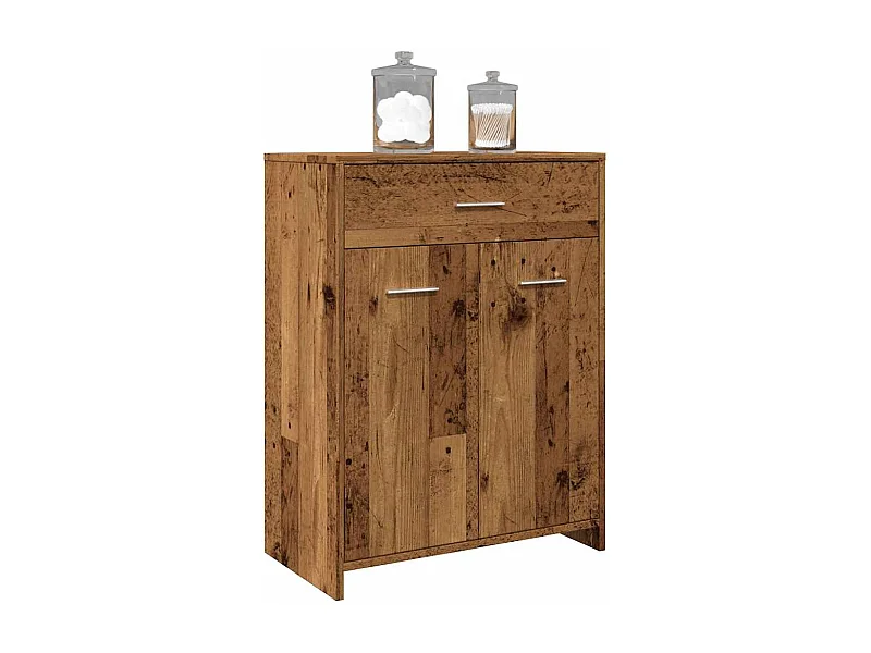 Armoire de salle de bain vieux bois 60x33x80 cm bois ingénierie