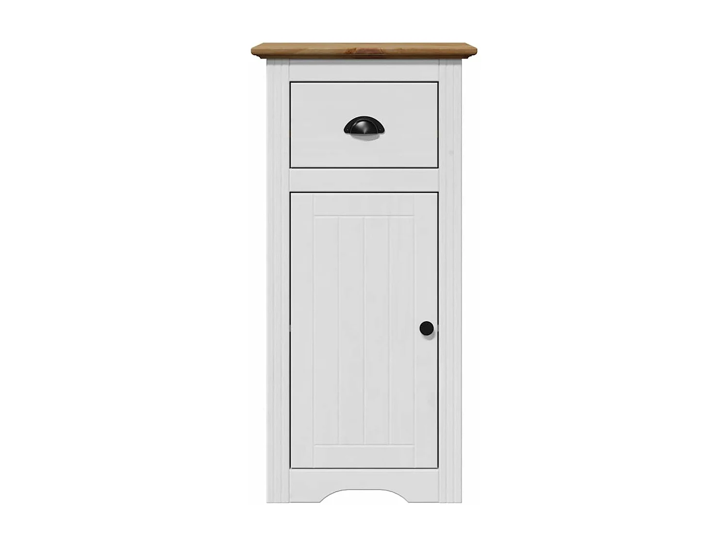 Armoire de salle de bain BODO blanc et marron 44x30x90 cm