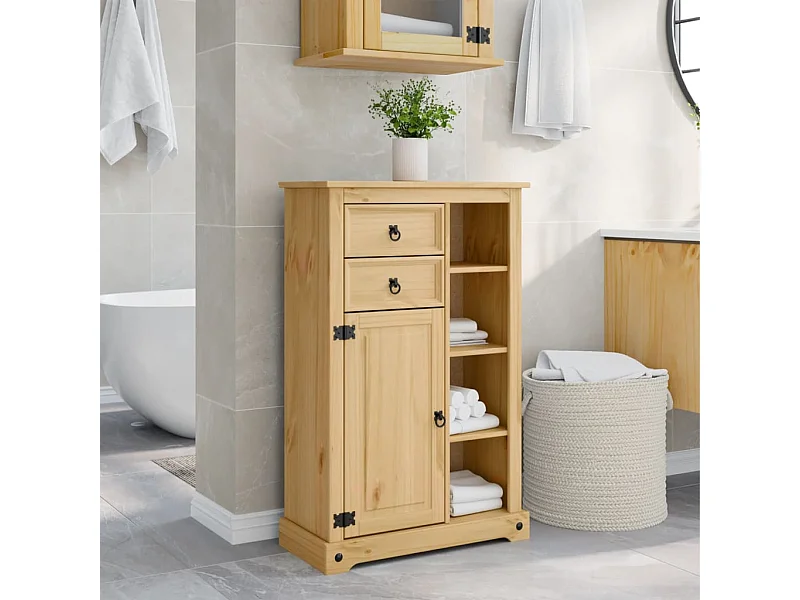 Móvel de WC Corona 70x33x110 cm madeira de pinho maciça