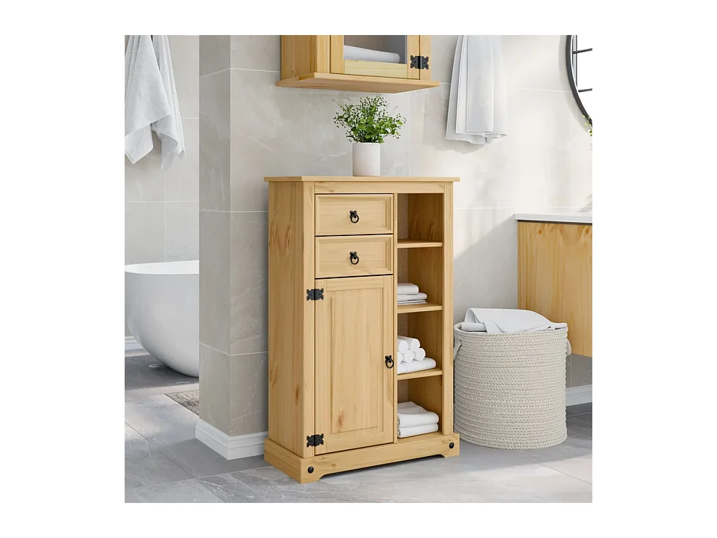 Armoire de salle de bain Corona 70x33x110 cm bois de pin massif