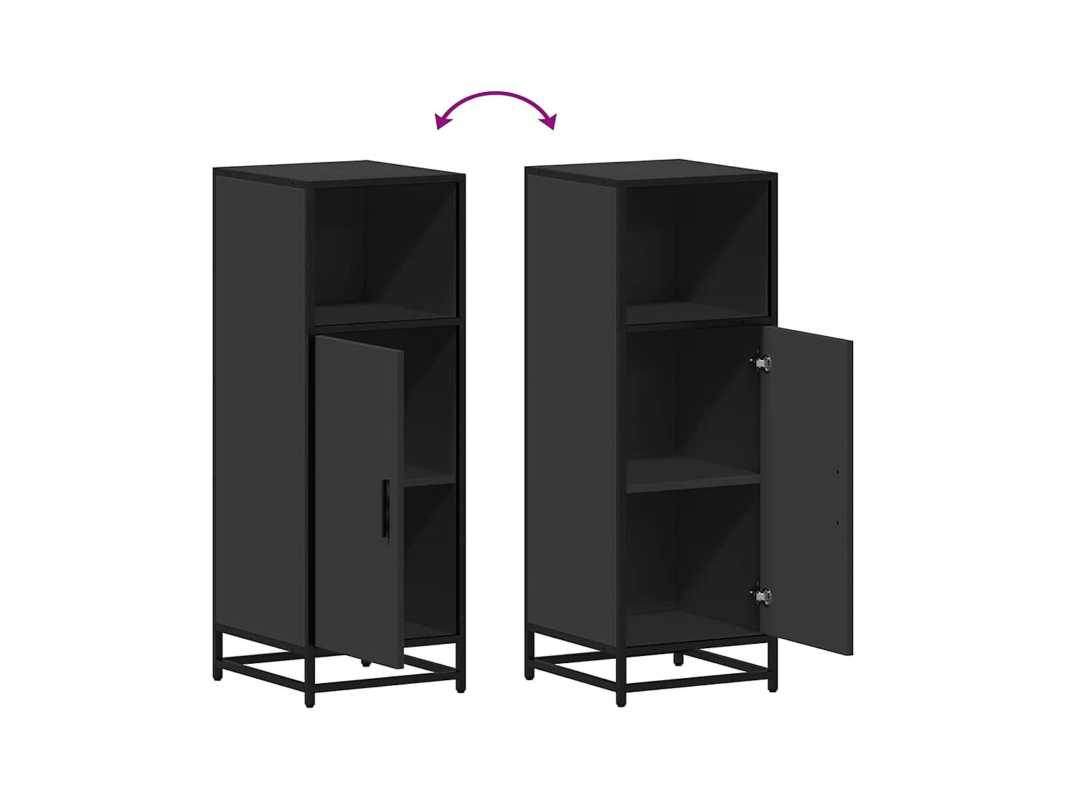 Armoire de salle de bain noir 35x37,5x100 cm bois d'ingénierie