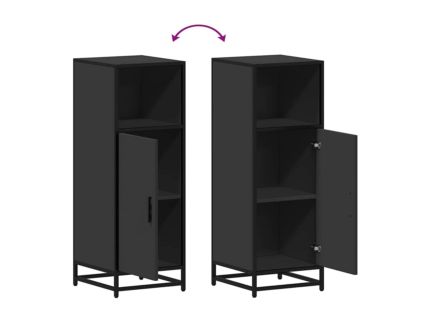 Badkamerkast 35x37,5x100 cm bewerkt hout zwart