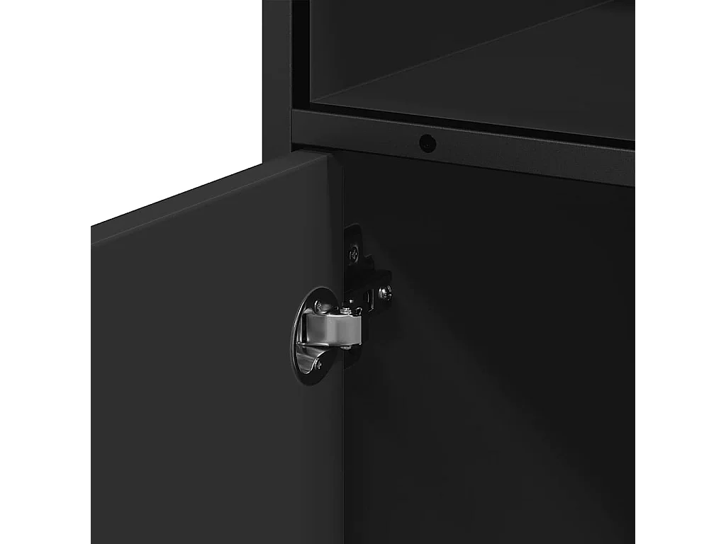 Badkamerkast 35x37,5x100 cm bewerkt hout zwart