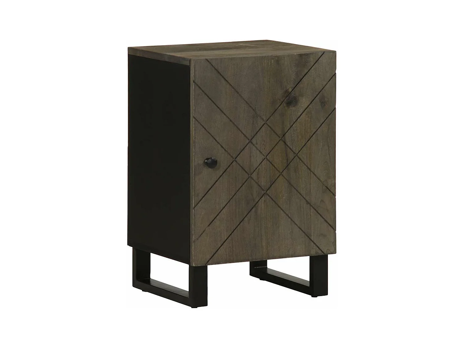 Armoire de salle de bain noir 38x33x58 cm bois massif manguier