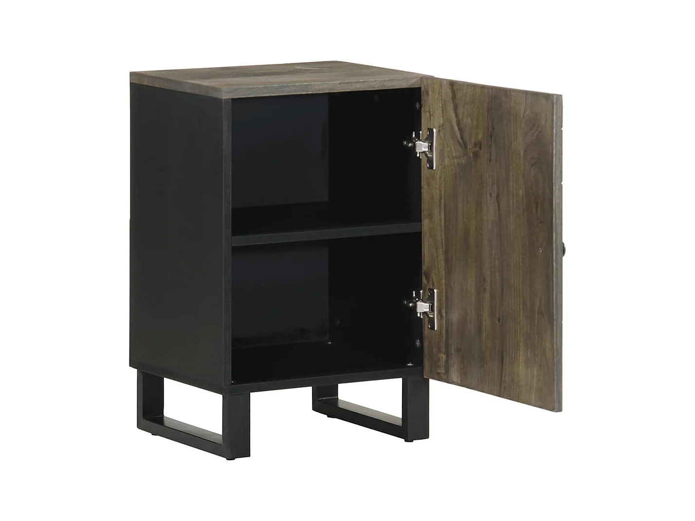 Armoire de salle de bain noir 38x33x58 cm bois massif manguier