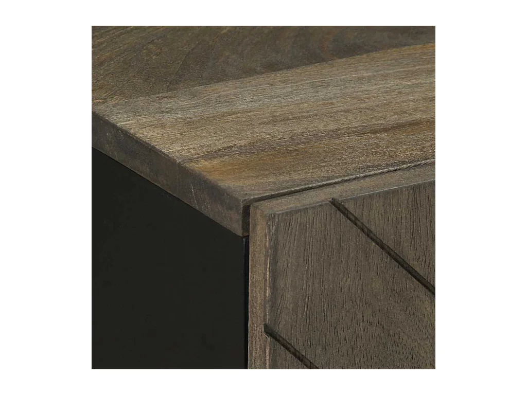 Armoire de salle de bain noir 38x33x58 cm bois massif manguier