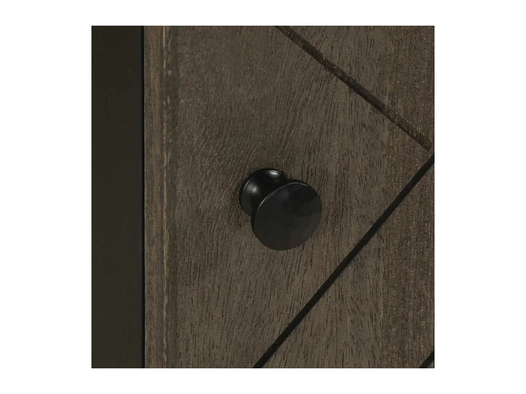 Armoire de salle de bain noir 38x33x58 cm bois massif manguier