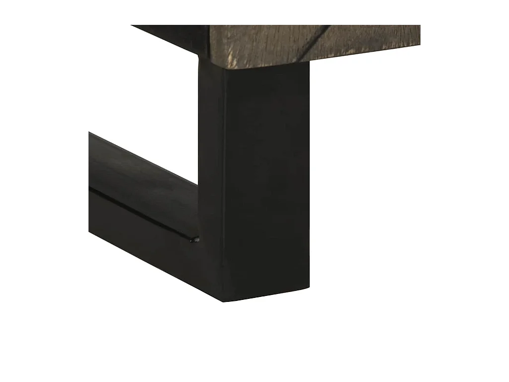 Armoire de salle de bain noir 38x33x58 cm bois massif manguier