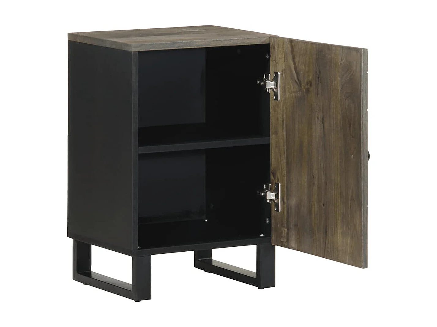 Armoire de salle de bain noir 38x33x58 cm bois massif manguier